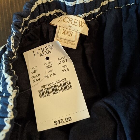 J.Crew navy nautical rope print skirt XXS new tags - Picture 3 of 5